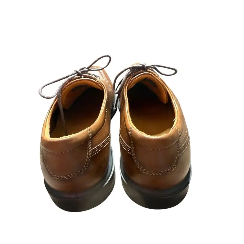 ECCO Oxford‎ Dress Shoes Men's Size 8 EU42 Brown Shock Point Lace Up